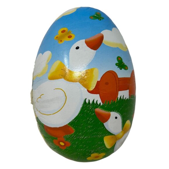 Set Of 4 Vintage Paper Mache Nesting Easter Eggs Farm Germany Mother Goose - Picture 9 of 16